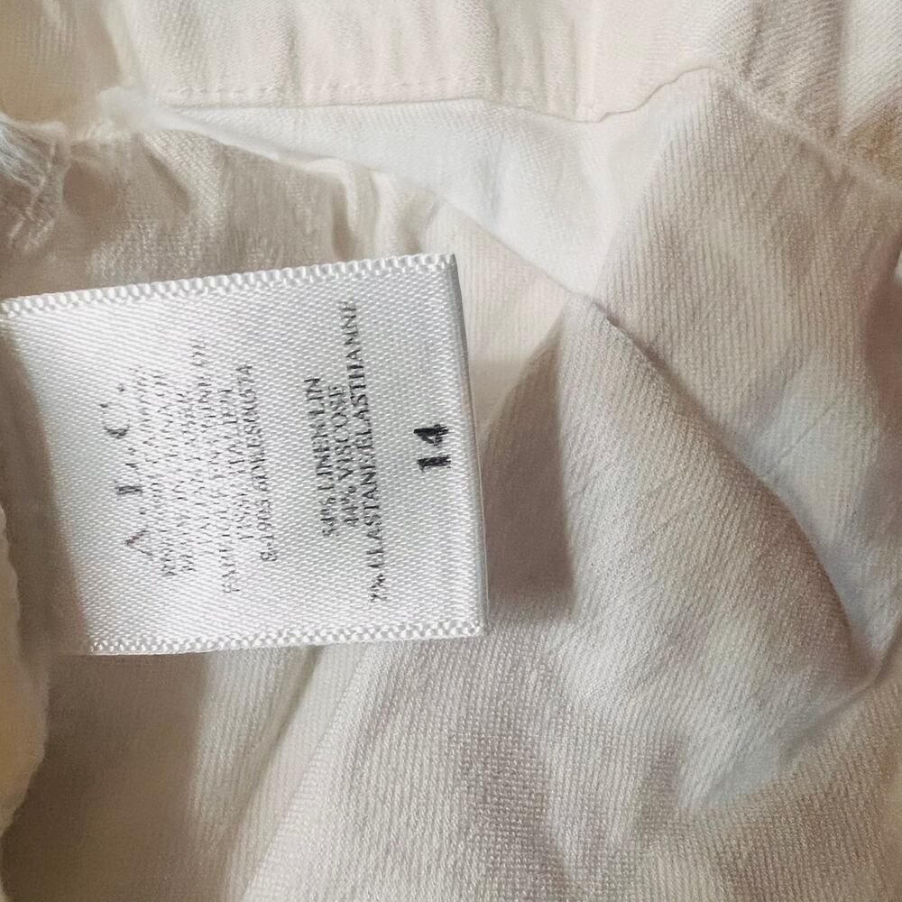 A.L.C Sidelle Linen Blend Wrap Dress Size 14 Off White - Picture 7 of 11